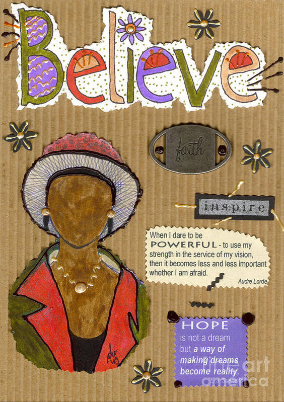 Woman Art Print featuring the mixed media Believe Me by Angela L Walker