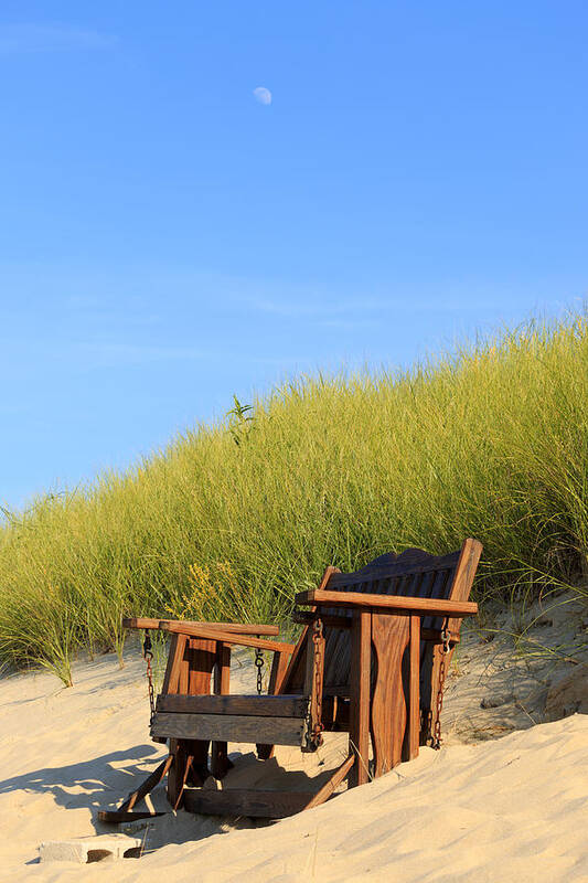 Above Art Print featuring the photograph Bench at the Beach by Travis Rogers