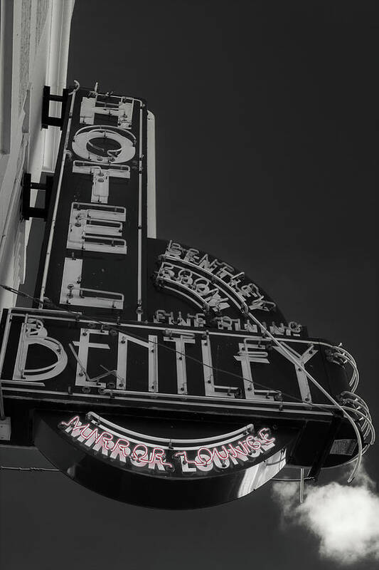 Hotel Bentley Art Print featuring the photograph Bentley Hotel Signage Alexandria Louisiana by Eugene Campbell