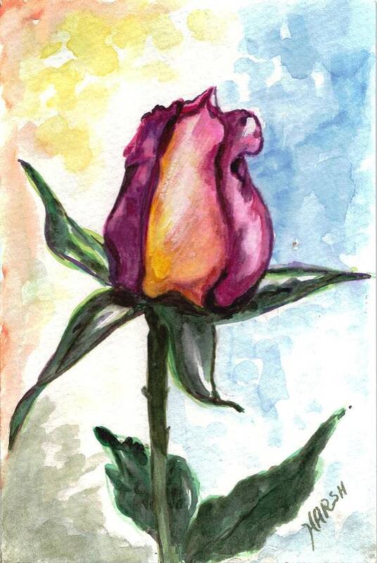 Flowers Art Print featuring the painting Birth of a life by Harsh Malik