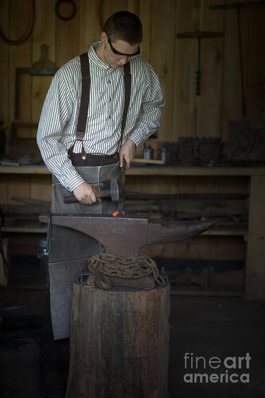 Blacksmith At Work Art Print featuring the photograph Blacksmith At Work by Liane Wright