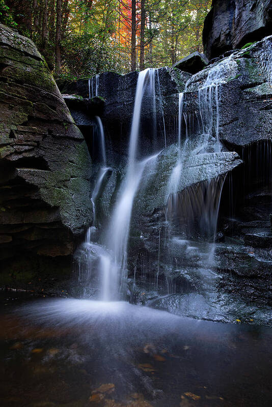 Waterfall Art Print featuring the photograph Blackwater Ribbons by C Renee Martin
