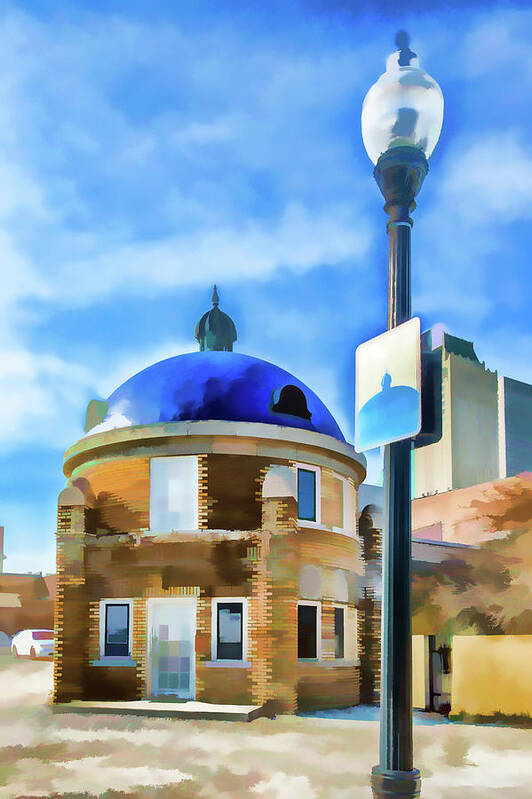 Blue Dome District Art Print featuring the photograph Blue Dome District Impression by Bert Peake