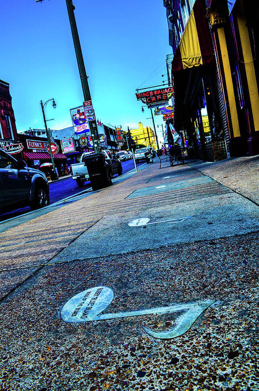 Memphis Art Print featuring the photograph Blue Notes on Beale by D Justin Johns