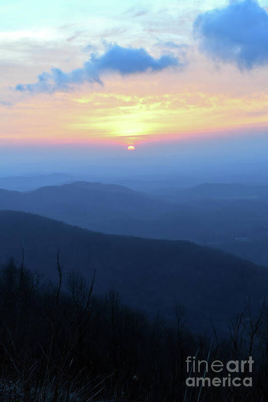 Sunrise Art Print featuring the photograph Blue Ridge Mountain Sunrise - Floyd Virginia by Kerri Farley