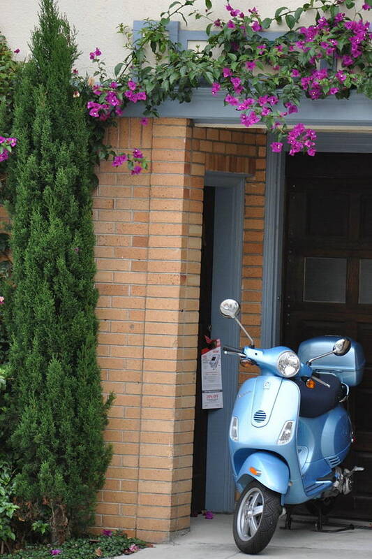 Scooter Art Print featuring the photograph Blue Scooter by Vijay Sharon Govender