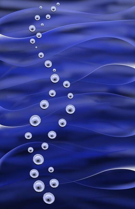 Water Art Print featuring the digital art Blurred Lines 03 - Aquatic Emissions by Joe Burgess