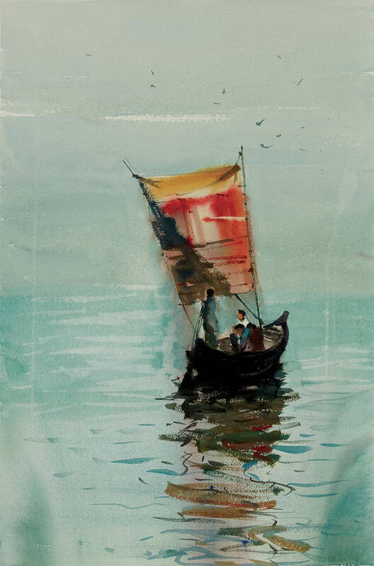 Boat Art Print featuring the painting Boat by Helal Uddin