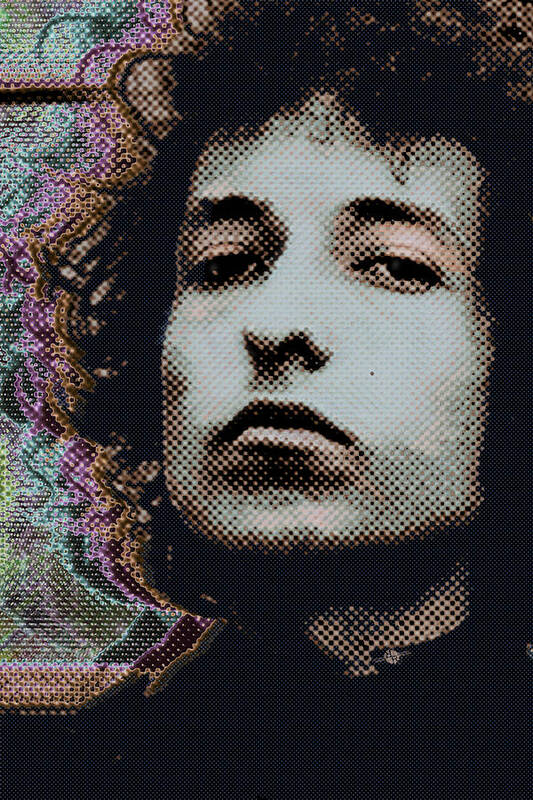 Bob Dylan Art Print featuring the painting Bob Dylan 6 Vertical 2 by Tony Rubino