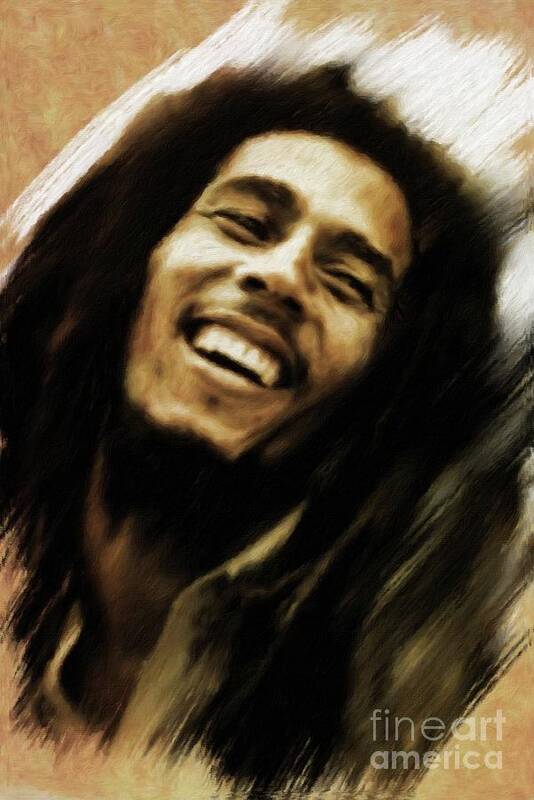 Bob Art Print featuring the painting Bob Marley, Music Legend by Esoterica Art Agency