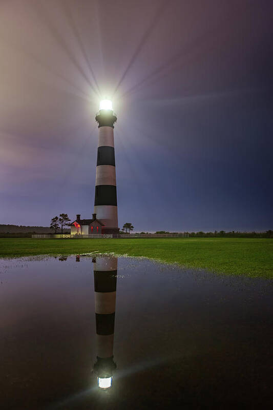 Lighthouse Art Print featuring the photograph Bodie Island Lighthouse Reflection by Dennis Sprinkle