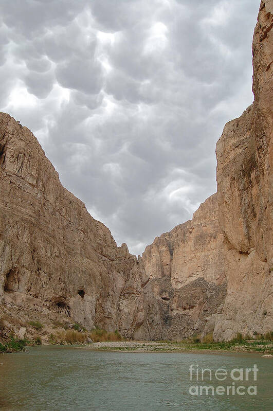 Big Bend National Park Art Print featuring the photograph Boquillas Canyon and Scalloped Clouds Big Bend National Park Texas by Shawn O'Brien