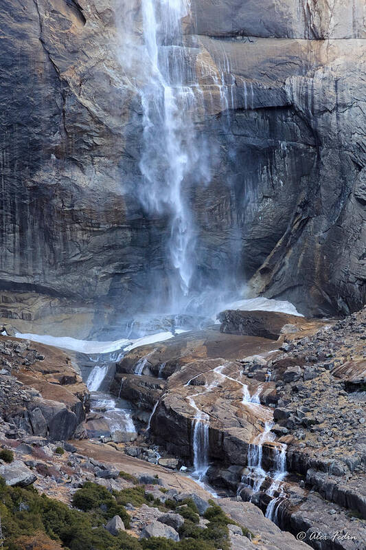 Waterfall Art Print featuring the photograph Bottom part of upper Yosemite Waterfall by Alexander Fedin