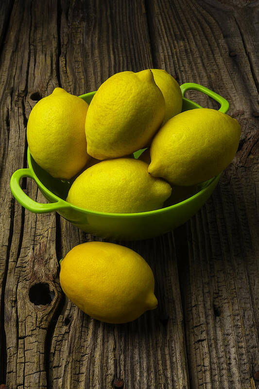 Lemon Art Print featuring the photograph Bowl Of Lemons by Garry Gay