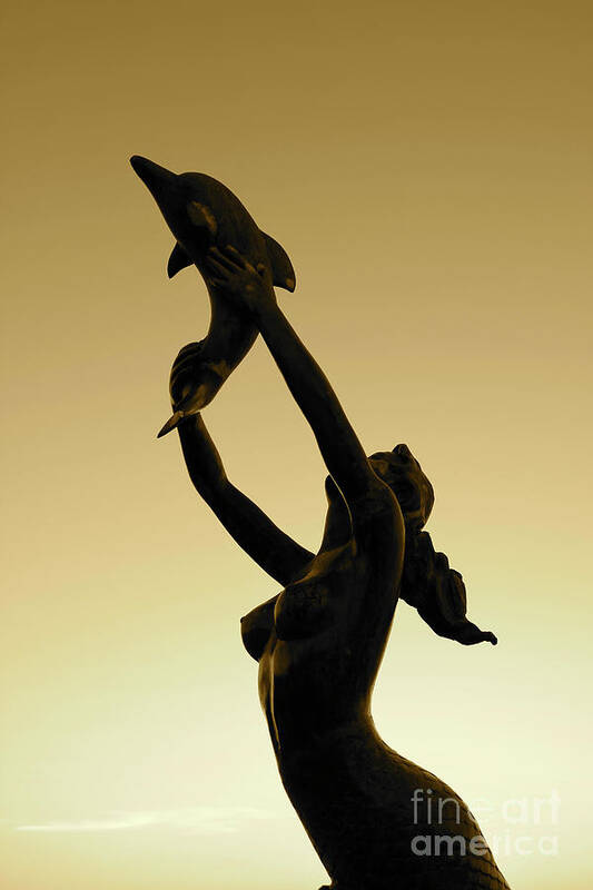 La Paz Art Print featuring the photograph Bronze Mermaid by Becqi Sherman