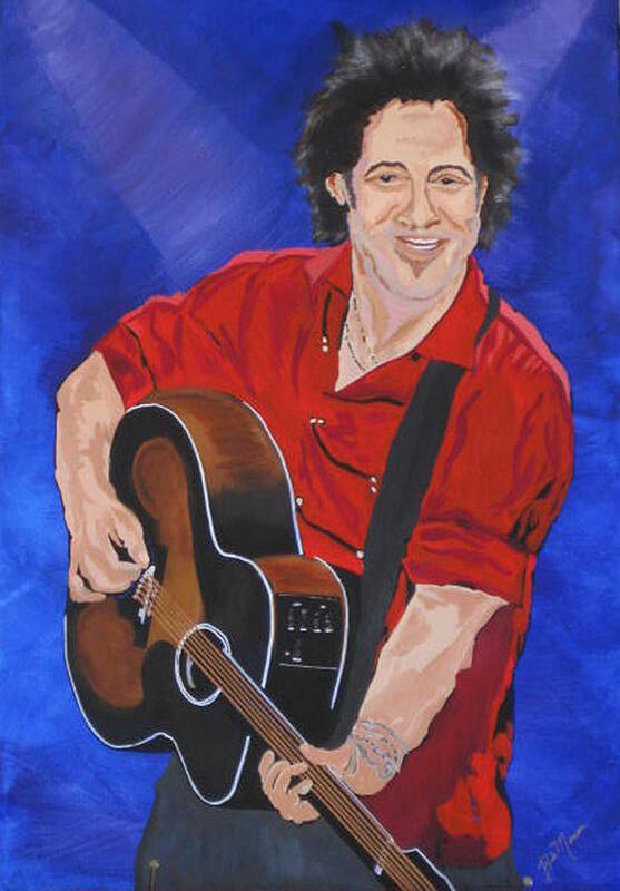 Brice Springsteen Paintings Art Print featuring the painting Bruce Springsteen-An American Boy by Bill Manson