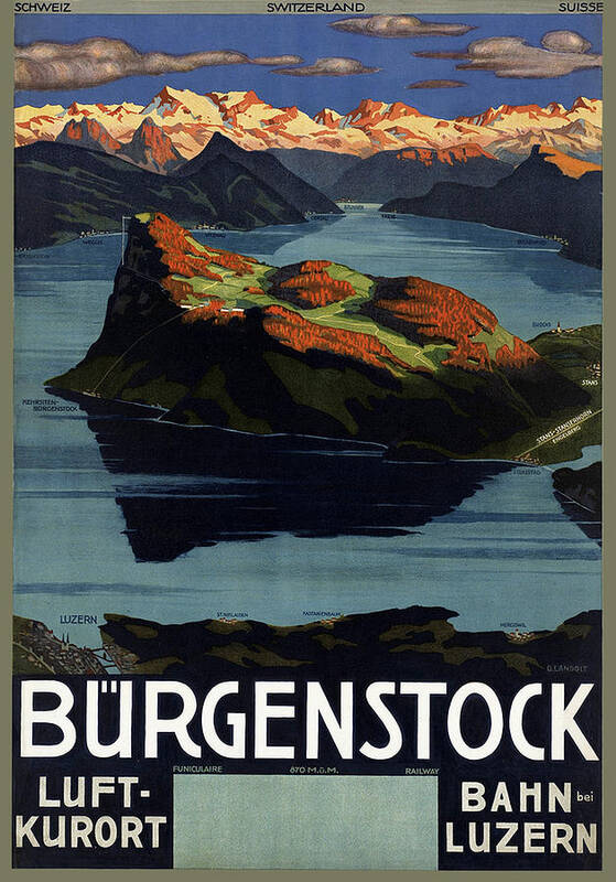 Vintage Travel Advertising Poster RE PRINT Suisse 