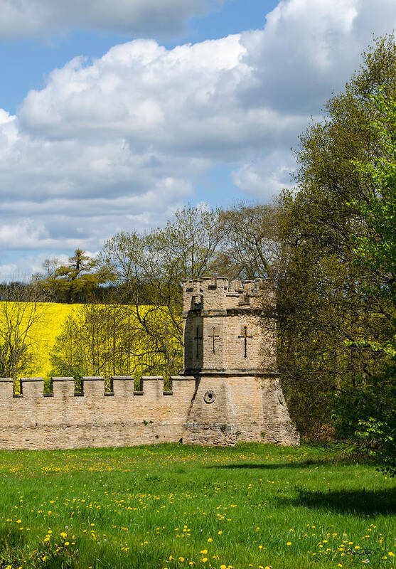 Stone Wall Art Print featuring the photograph Burghley House Fortifications by Shanna Hyatt
