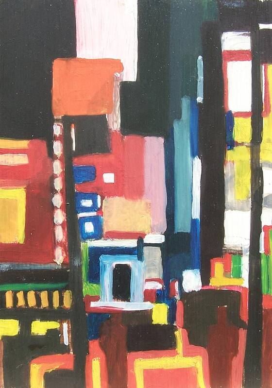 Cityscape Art Print featuring the painting Bway at 46th by Ron Erickson