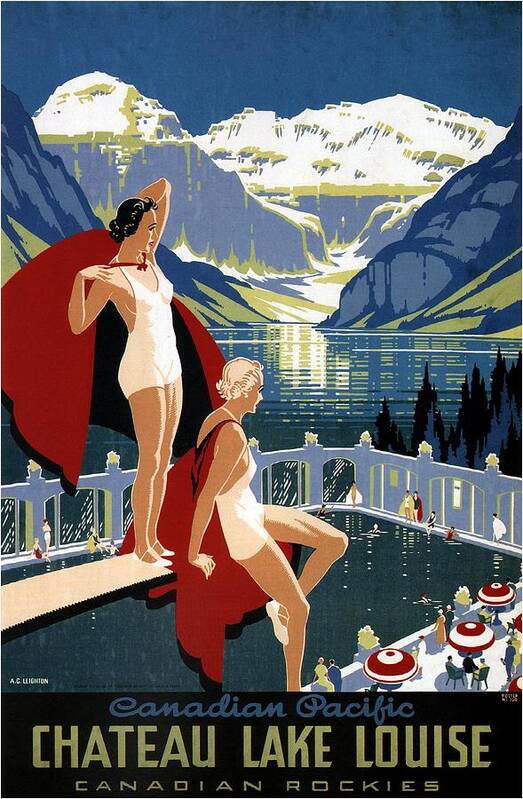 Canadian Pacific Art Print featuring the mixed media Canadian Pacific - Chateau lake louise - Canadian Rockies - Retro travel Poster - Vintage Poster by Studio Grafiikka