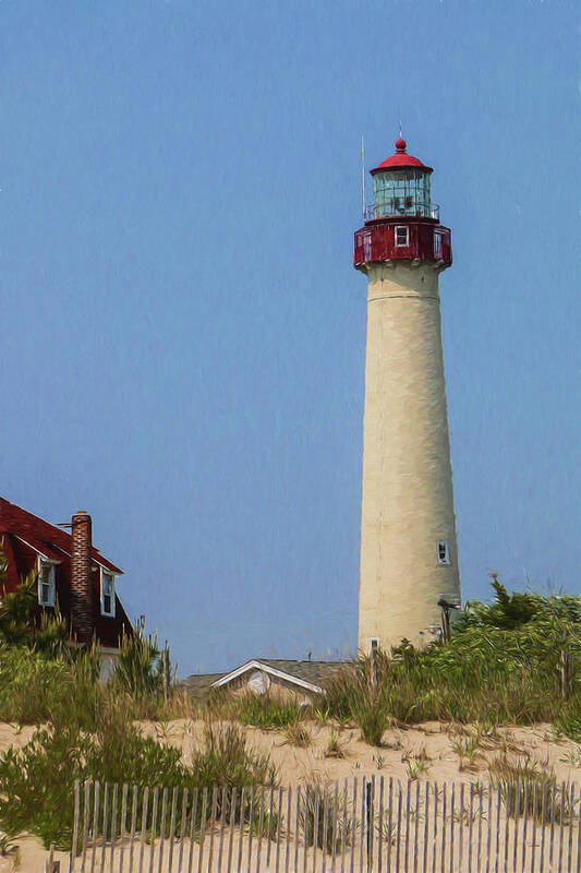 Cape May Art Print featuring the photograph Cape May Lighthouse Vertical by Teresa Wilson