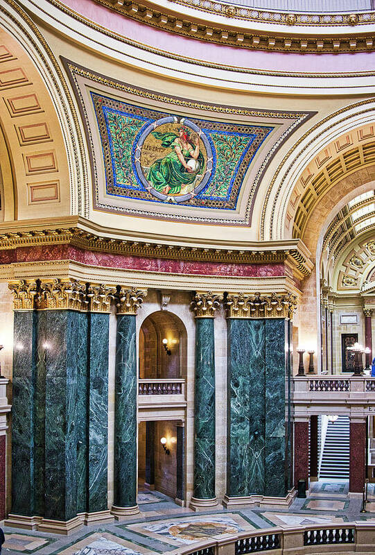 Capitol Art Print featuring the photograph Capitol Rotunda -Madison - Wisconsin by Steven Ralser