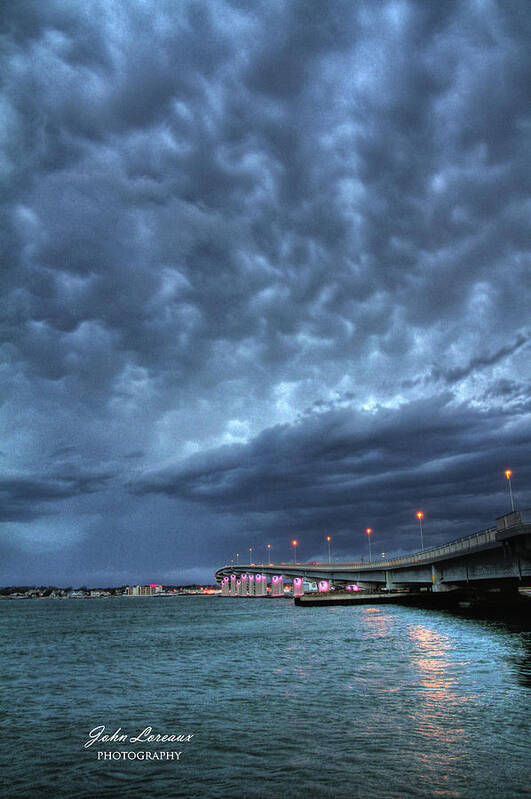 Clouds Art Print featuring the photograph Causeway clouds by John Loreaux