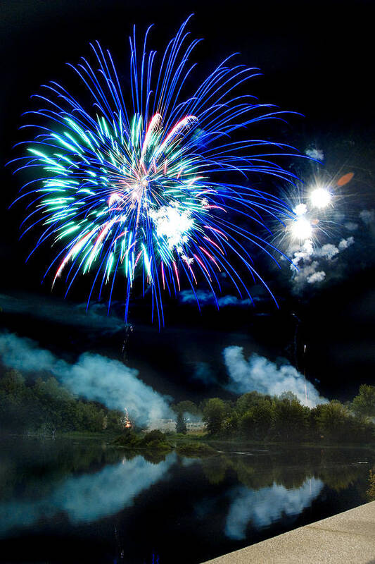 Fireworks Art Print featuring the photograph Celebration II by Greg Fortier