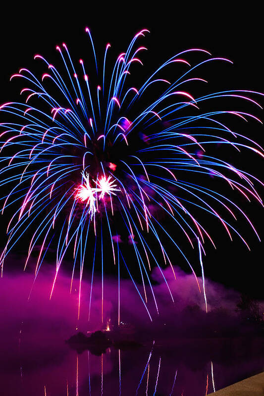 Fireworks Art Print featuring the photograph Celebration III by Greg Fortier