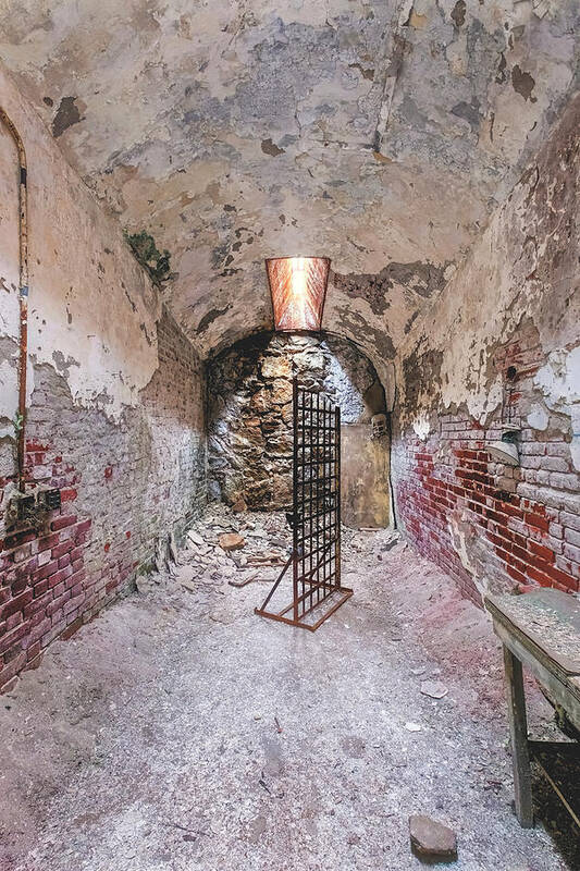 Eastern State Penitentiary Art Print featuring the photograph Cell With Bed by Tom Singleton