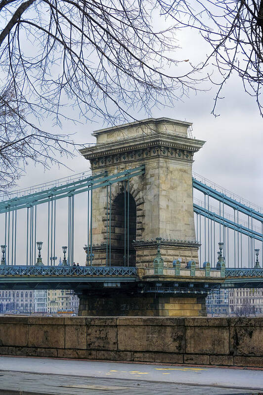 Joan Carroll Art Print featuring the photograph Chain Bridge Pier by Joan Carroll