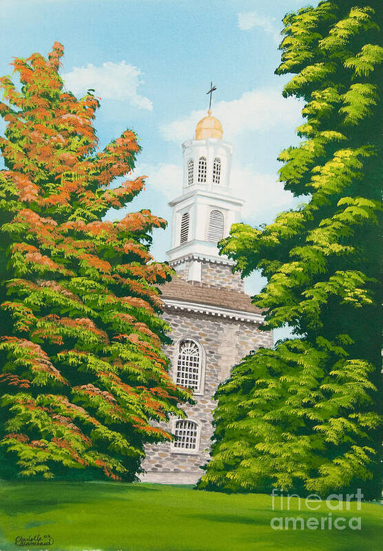 Colgate University Art Print featuring the painting Chapel on the Hill by Charlotte Blanchard