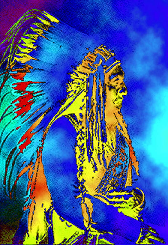 Nativeamerican Art Print featuring the photograph Cheyenne Chief by Ben Freeman