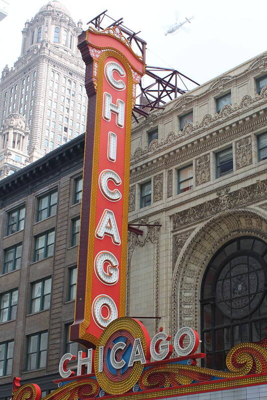 Chicago Art Print featuring the photograph Chicago Theater Sign by Lauri Novak