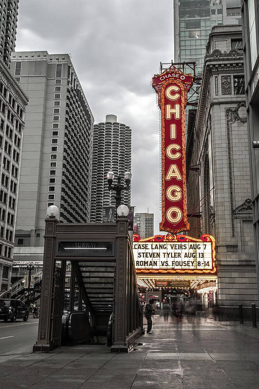 Chicago Art Print featuring the photograph Chicago Thetre by Ryan Smith