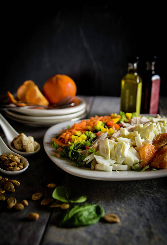 Meal Art Print featuring the photograph Chicken Salad with an Orange Twist by Deborah Klubertanz