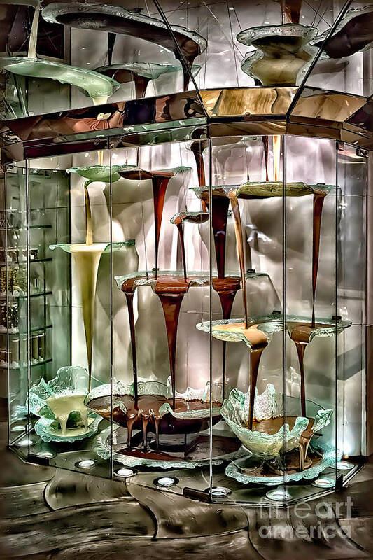 Chocolate Art Print featuring the photograph Chocolate Fountain in Bellagio by Walt Foegelle