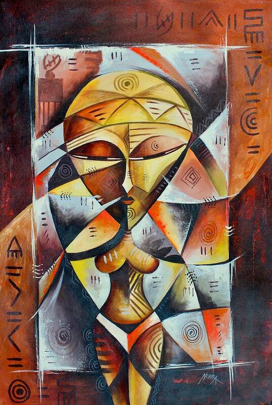 African Artists Art Print featuring the painting Chomba by Daniel Akortia