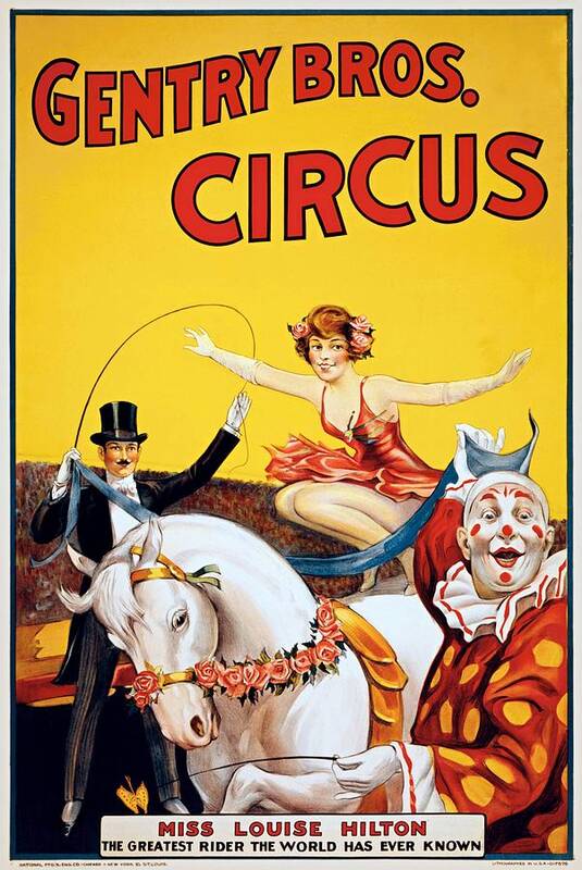 Circus Art Print featuring the painting Circus, Miss Louise Hilton, the greatest rider the world has ever known,1920 by Vincent Monozlay