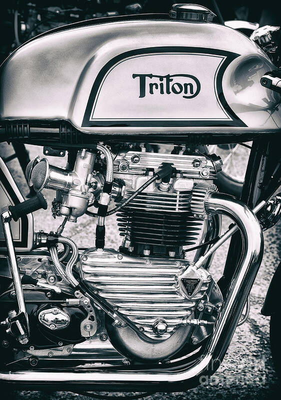 Triton Art Print featuring the photograph Classical Triton Cafe Racer Motorcycle by Tim Gainey
