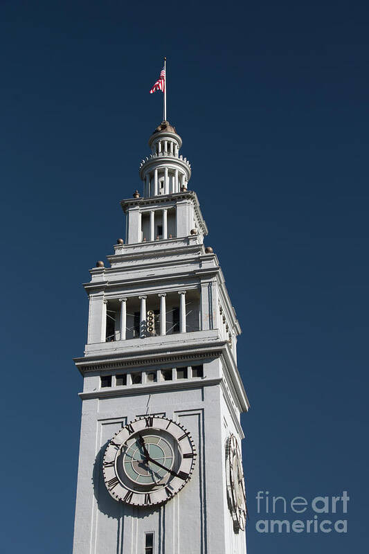 Built Art Print featuring the photograph Clock tower of the train station in San Francisco by Amanda Mohler