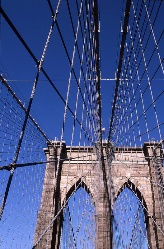Landscape Brooklyn Bridge New York City Art Print featuring the photograph Cnrg0407 by Henry Butz