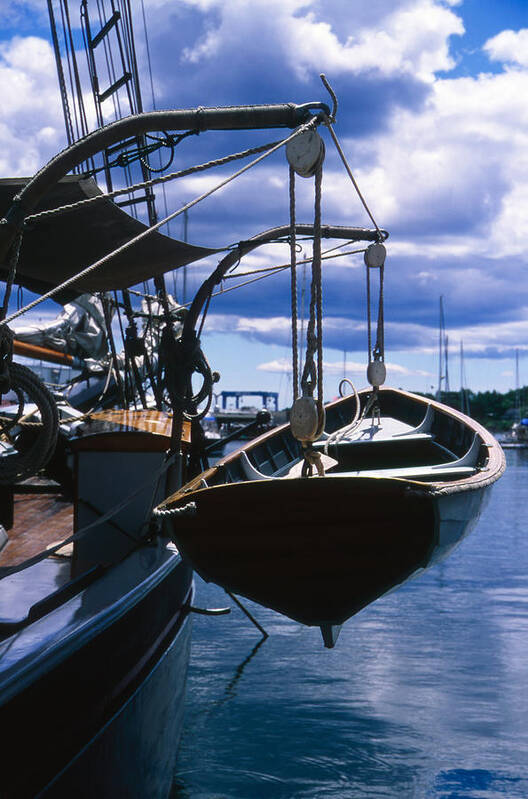 Landscape Camden Harbor Maine Sail Boat Harbor Nautical Art Print featuring the photograph Cnrh0601 by Henry Butz