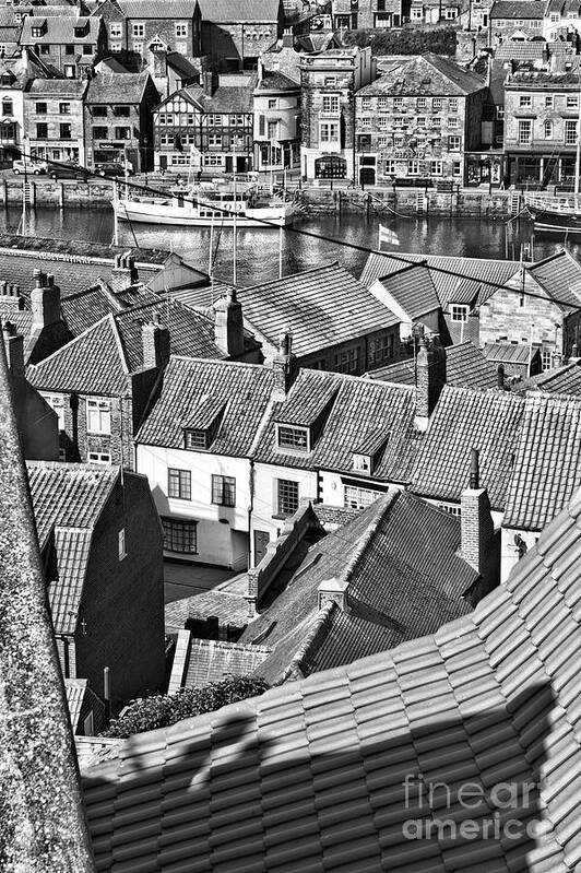Sea Art Print featuring the photograph Coast - Whitby Rooftops by Esoterica Art Agency
