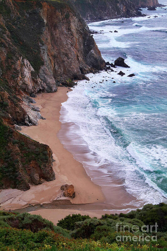 Big Sur Art Print featuring the photograph Coastal View at Big Sur by Charlene Mitchell