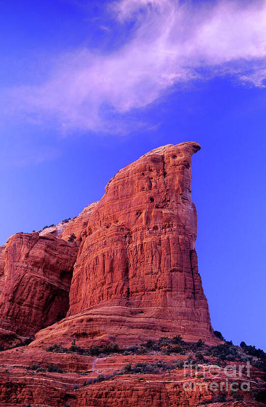 Dave Welling Art Print featuring the photograph Coffee Pot Rock Twilight Sedona Arizona by Dave Welling