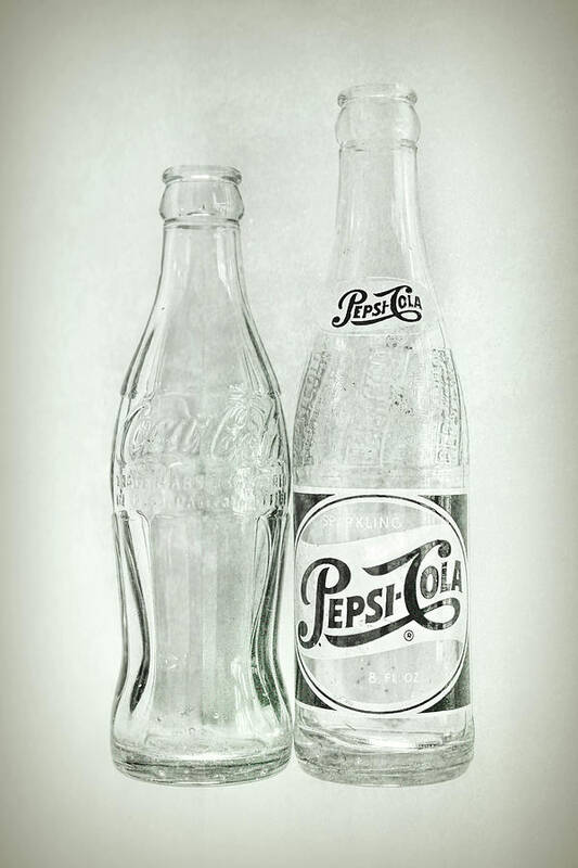 Terry D Photography Art Print featuring the photograph Coke or Pepsi Black and White by Terry DeLuco