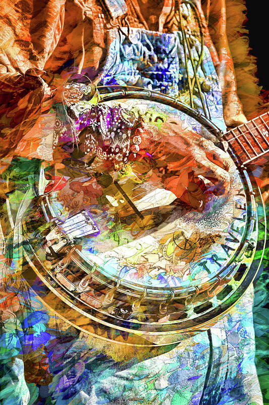 Buskers Art Print featuring the photograph Colors of a Banjo Busker by John Haldane
