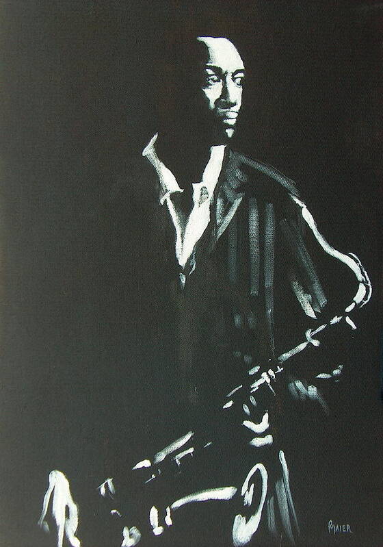 Portrait Art Print featuring the painting Coltrane by Pete Maier