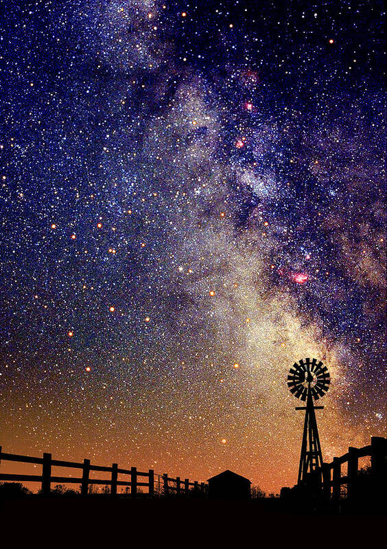 Milky Way Art Print featuring the photograph Country Milky Way by Larry Landolfi